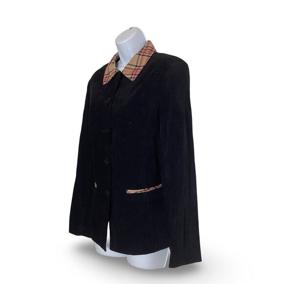 Black Vintage Plaid Collar Jacket - Picture 3 of 7